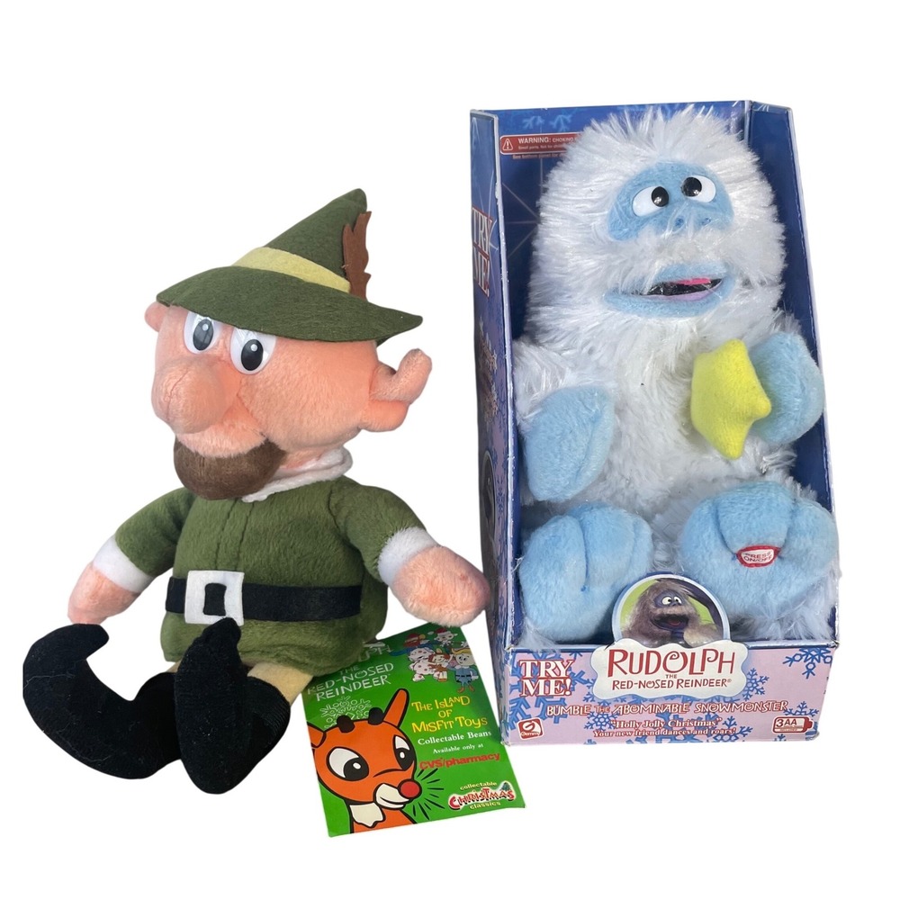 Rudolph Island Misfit Toys Bumble Hermey Plush Lot CVS Stuffins Christmas 1999